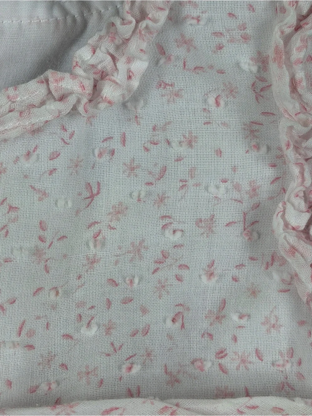 LULI & ME Swiss Dot Back Bow Dress with Pink Floral Print - 12M